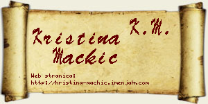 Kristina Mačkić vizit kartica